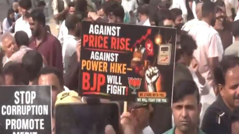 India News | J-K BJP Holds Protest Against NC Govt over Unemployment, Price Hike