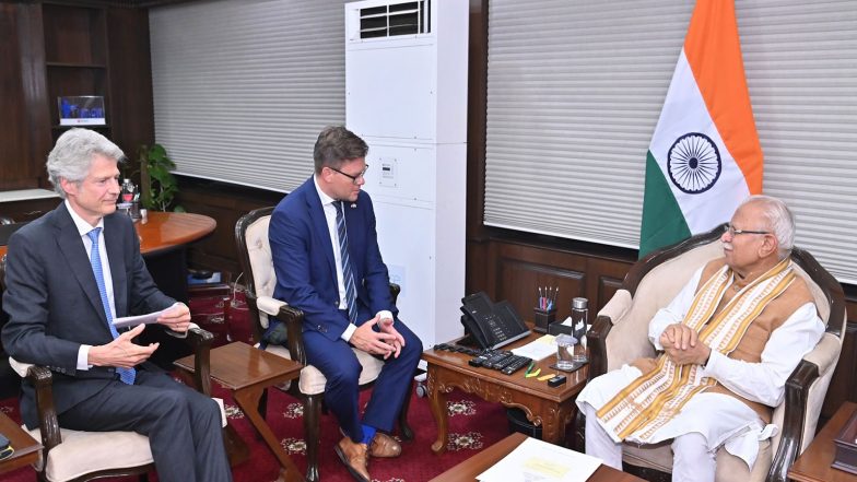 World News | Union Minister Manohar Lal Holds Talks with German Counterpart Carsten Schneider on Carbon Markets and Energy Security