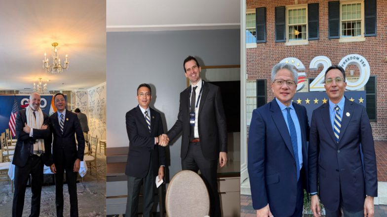 Business News | Jitin Prasada Meets Global Leaders at G20 Innovation Ministerial, Discusses Cooperation in AI, Semiconductors