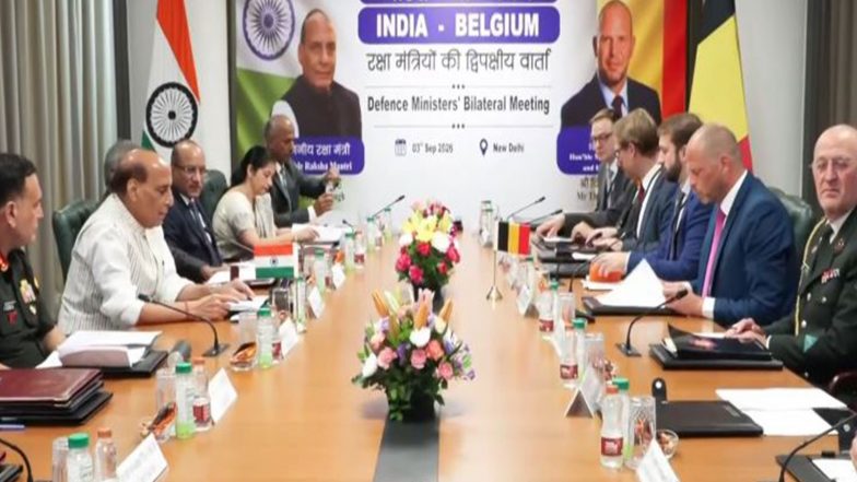 World News | Rajnath Singh Calls for Greater India-Belgium Defence Cooperation Amid Geopolitical, Economic Turmoil