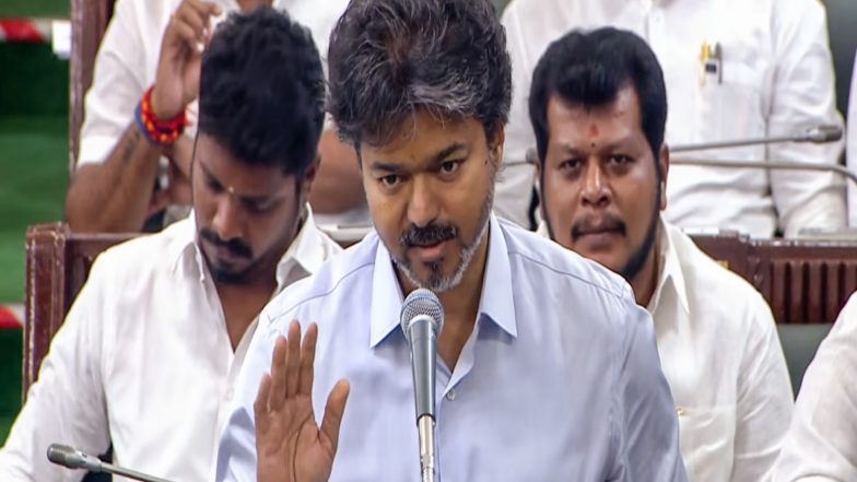 India News | Tamil Nadu CM Vijay Moves Resolution Seeking Tamil as Principal Language of Madras HC