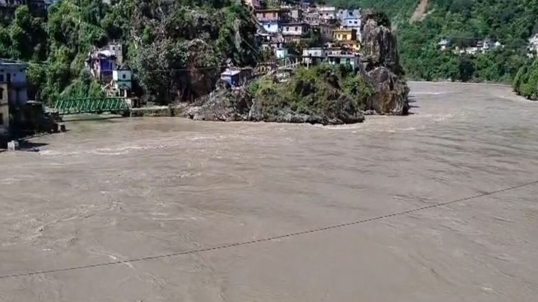 India News | Uttarakhand: Alaknanda, Mandakini Rivers Near Warning Level Amid Heavy Rain in Rudraprayag