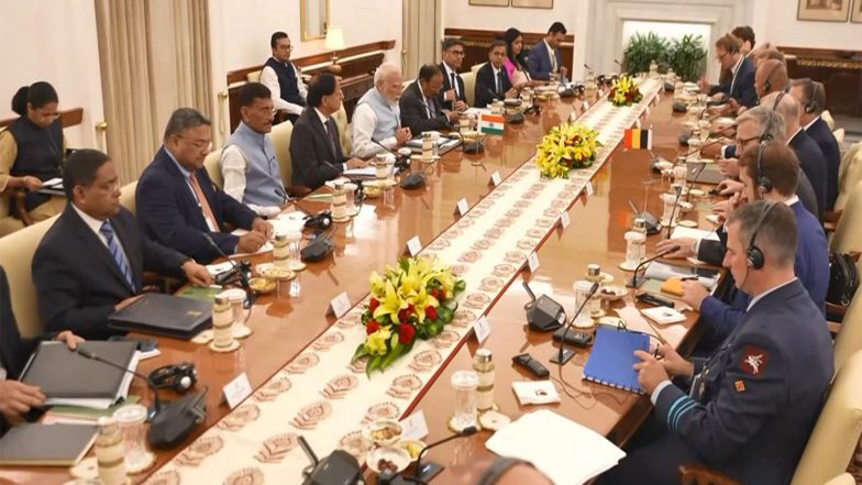 World News | PM Modi Holds Delegation-level Talks with Belgian PM De Wever