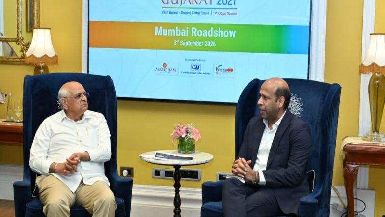 India News | Gujarat CM Bhupendra Patel Holds Meetings with Industry Leaders in Mumbai Ahead of Vibrant Gujarat Summit 2027