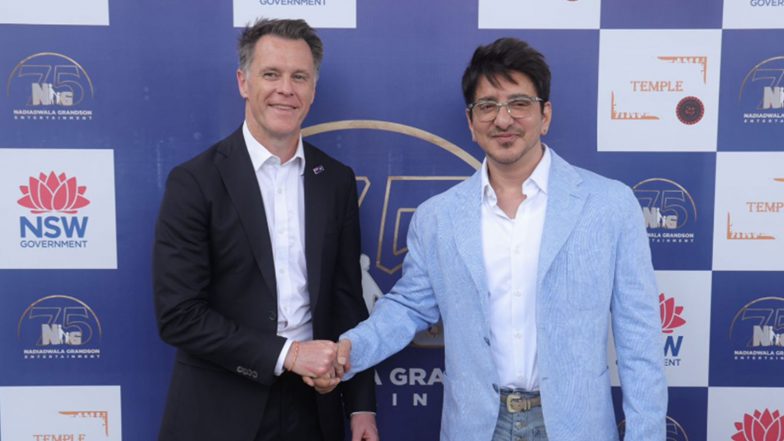Entertainment News | Australia Premier Chris Minns Visits Nadiadwala Grandson Entertainment, Sajid Nadiadwala Announces Three Films to Be Shot in Australia, Including 'Heyy Babyy 2'