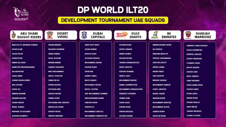 Sports News | Squads Finalised as ILT20 Development Tournament Returns for Fourth Edition