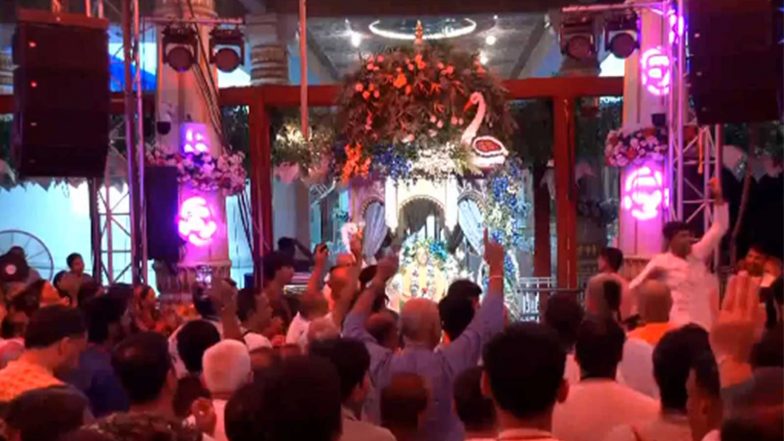 India News | ISKCON Ahmedabad Celebrates Janmashtami with Fervour: 7D Show, 300-Drone Display, and Vrindavan-crafted Attire for Krishna