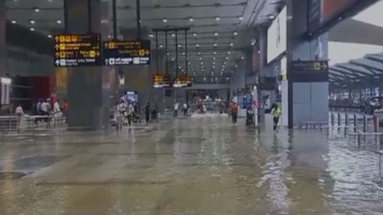 India News | Heavy Rainfall Lashes Parts of Delhi; Flights Affected; IMD Issues Yellow Alert