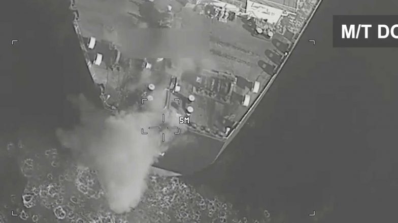 World News | CENTCOM Claims to Strike 3 Iranian Oil Tankers After IRGC Targets 2 US Warships; Hegseth Warns of Further Action