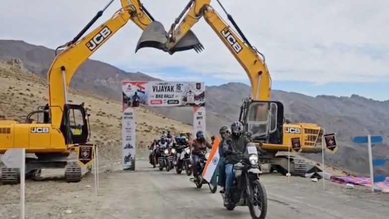 India News | Ladakh: Project Vijayak Begins 16th Raising Day Celebrations with Motorcycle Rally to Sapi La