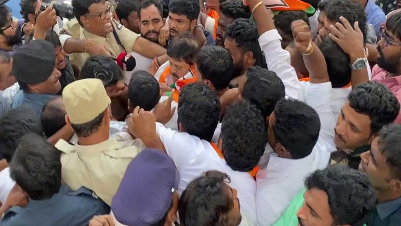 India News | “Govt Has to Pay Rs 40 Lakh to Students”: Telangana BJP Chief Ramchander Rao Detained During Protest over Pending Fee Reimbursements