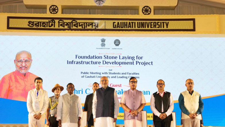 India News | Vice-President Radhakrishnan Lays Foundation Stone for ₹110 Crore Infrastructure Projects at Gauhati University