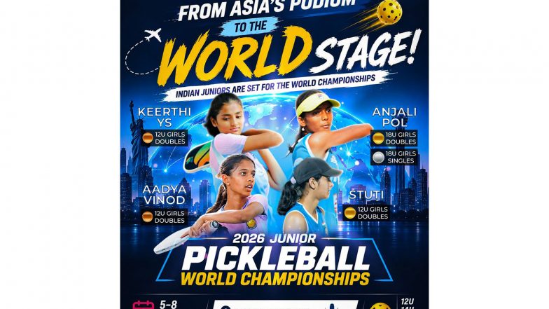 Sports News | AIPA’s 4 Indian Junior Pickleball Earn Invitation to 2026 Junior Pickleball World C’ships in Dallas