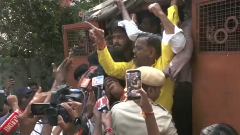 India News | BRS Leaders, Workers Detained During Protest Outside Narayanguda Police Station