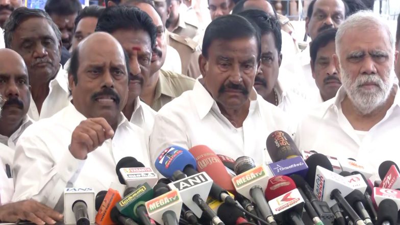 India News | “Height of Undemocratic Government”: DMK’s EV Velu Slams TN Speaker After Marshals Evict Party MLAs Amid Protest over Vijay’s Misa Remarks