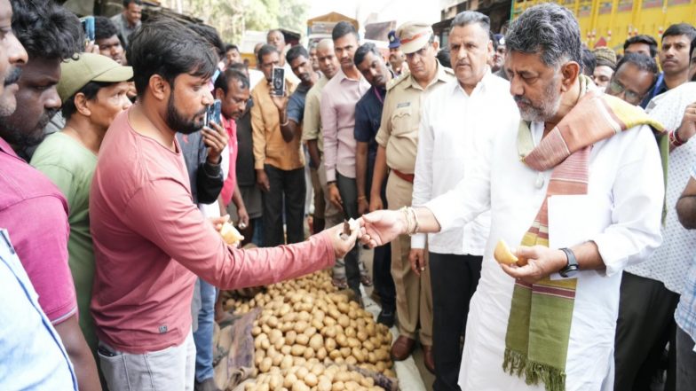 India News | Karnataka CM DK Shivakumar Inspects Yeshwanthpur APMC, Directs Police to Book Employers of Children Working as Labourers