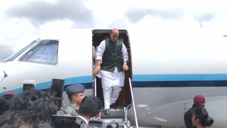 World News | Defence Minister Rajnath Singh Arrives in Colombo for 3-day Visit to Boost Bilateral Ties