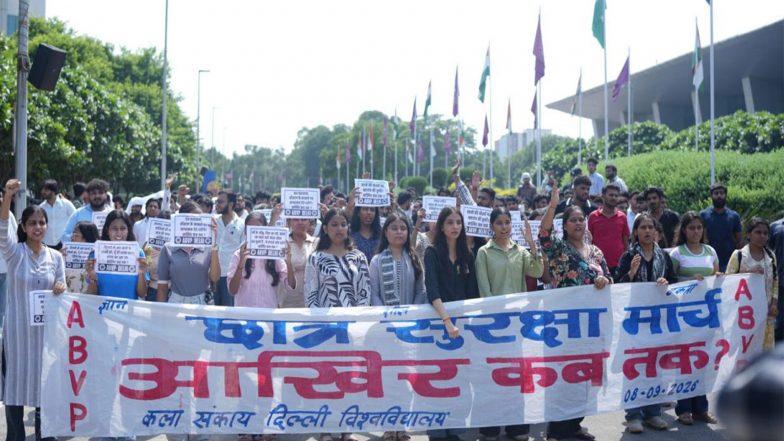 India News | ABVP Carries out ‘Student Safety March’ at Delhi University; Demand MCD Commissioner’s Resignation After Satya Niketan PG Collapse