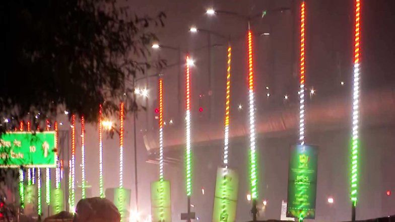India News | Delhi Decked Up with Posters, Lights Ahead of BRICS Summit 2026
