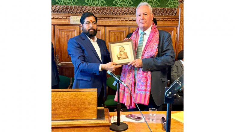 World News | Eknath Shinde Honoured with Commonwealth Public Leadership Award at British Parliament, Credits Maharashtra Schemes 
