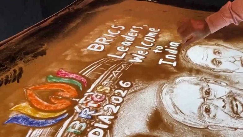 Entertainment News | Odisha Sand Artist Welcomes BRICS Leaders to “incredible India” with Stunning Vibrant Artwork