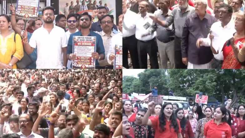 India News | Bank Unions Stage Nationwide Strike over 5-day Work Week, Warn of Indefinite Strike from Oct 26