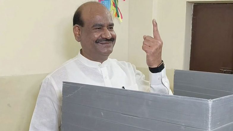 India News | “Voters Strengthen Democracy”: Om Birla Casts Vote in Rajasthan Civic Polls, Urges High Turnout