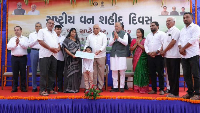 India News | Gujarat CM Pays Tribute to Forest Martyrs at Vanpal Memorial in Gandhinagar