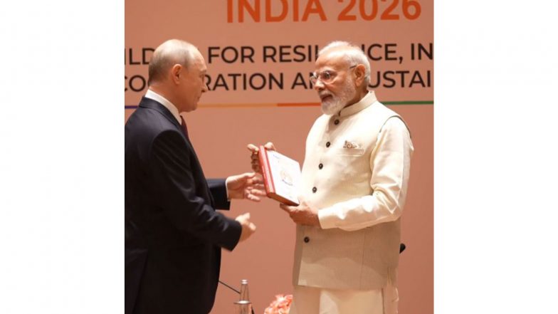 World News | PM Modi Meets Russian President on Sidelines of BRICS Summit, Leaders Review Progress in Defence, Energy and People-to-people Domains