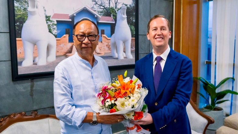World News | US Ambassador to India Sergio Gor Meets Manipur CM, Governor Bhalla; Discusses Expanding Economic Ties