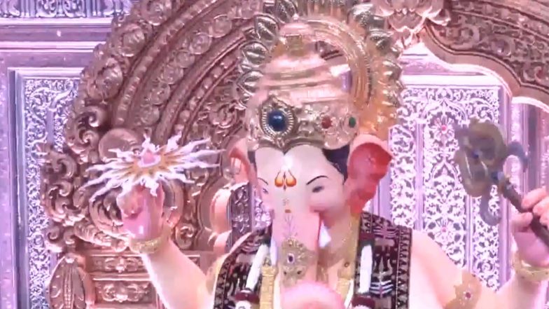 Entertainment News | Mumbai's Iconic Lalbaugcha Raja First Look Unveiled Ahead of Ganesh Chaturthi