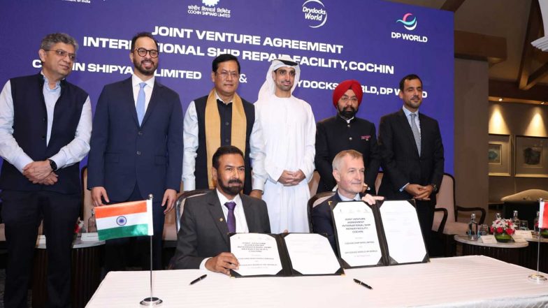 India News | Cochin Shipyard Ltd and Drydocks World Form Joint Venture to Strengthen India's Ship Repair Industry