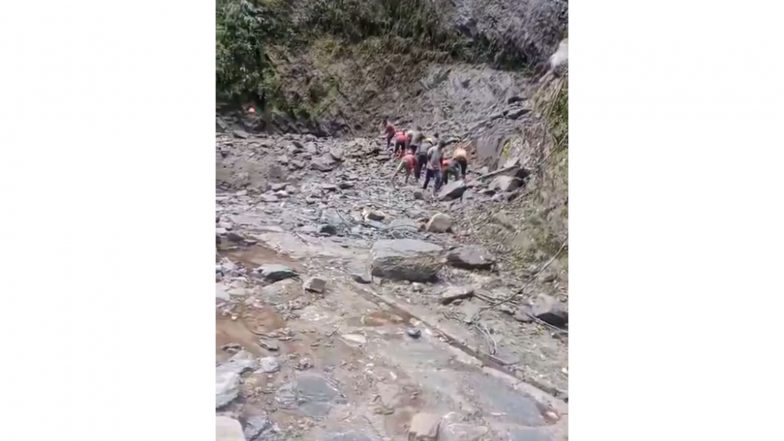 India News | Uttarakhand: Kedarnath Trek Route Blocked Near Chirbasa Helipad After Heavy Rainfall