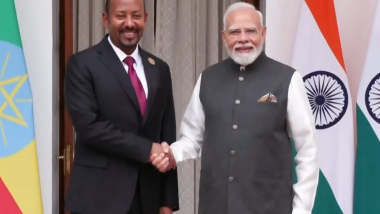 World News | PM Modi Holds Bilateral Meeting with Ethiopian Counterpart Abiy Ahmed Ali on Sidelines of BRICS Summit