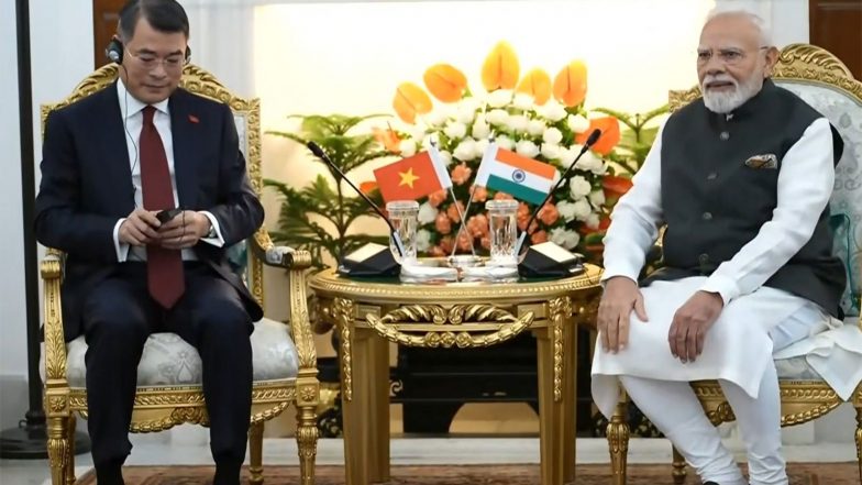 World News | PM Modi Holds Bilateral Meeting with Vietnamese Counterpart Le Minh Hung on Sidelines of BRICS Summit