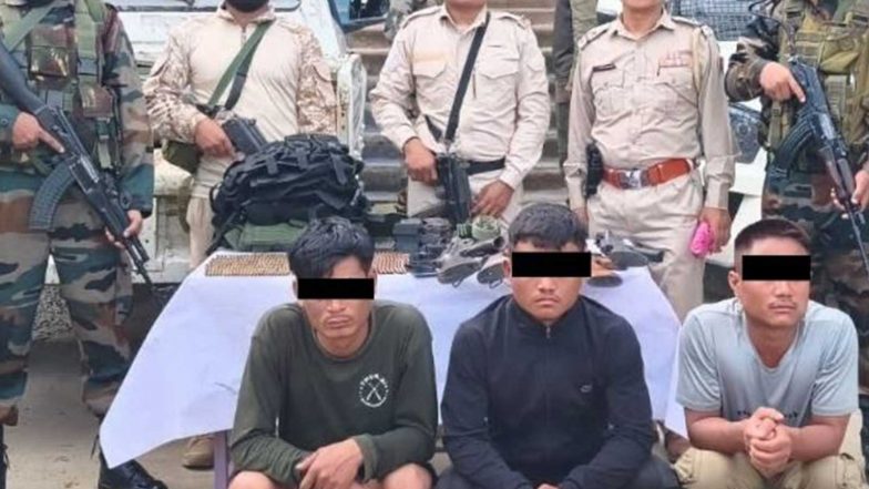 India News | Manipur Police Arrest Three Armed Cadres, Recover Assault Rifles and Ammunition in Churachandpur