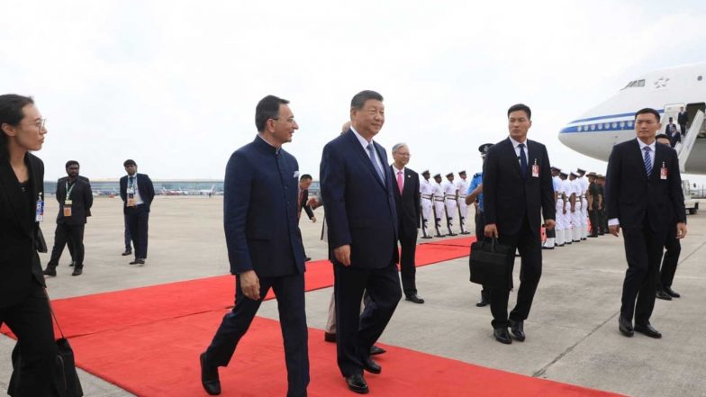 World News | “Look Forward to Constructive Discussions”: India Welcomes Chinese President Xi Jinping on Arrival in New Delhi for BRICS Summit