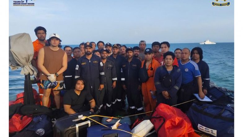 India News | 21 Rescued After Two Merchant Vessels Collide off Gujarat Coast