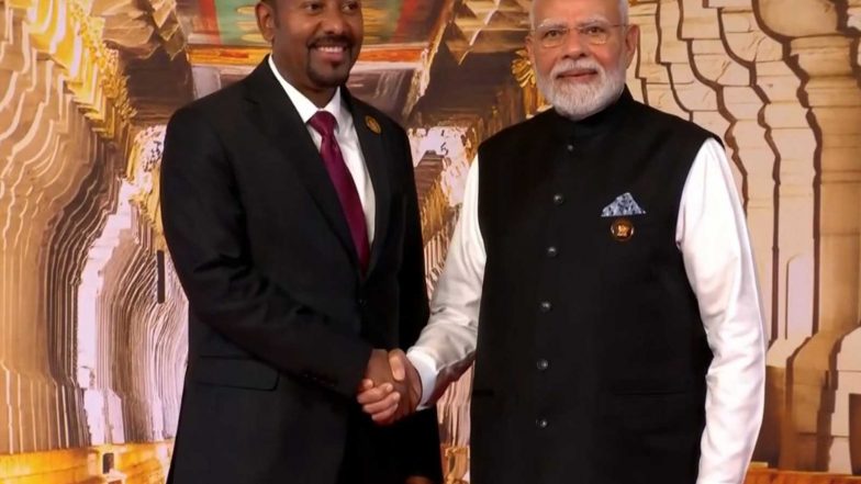 World News | BRICS Summit 2026: PM Modi Welcomes Ethiopian PM Abiy Ahmed Ali, Brazilian Foreign Minister Mauro Vieira at Venue