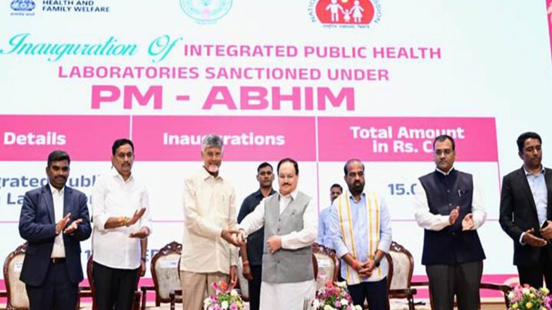 India News | Union Minister JP Nadda Inaugurates Critical Care Blocks and Integrated Public Health Laboratories in Andhra Pradesh