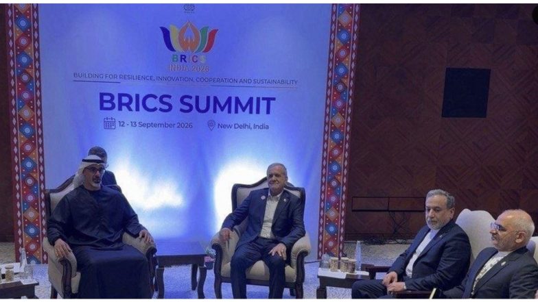 World News | New Delhi Plays Peacemaker, Iranian President Pezeshkian Meets Abu Dhabi Crown Prince on Sidelines of BRICS Summit