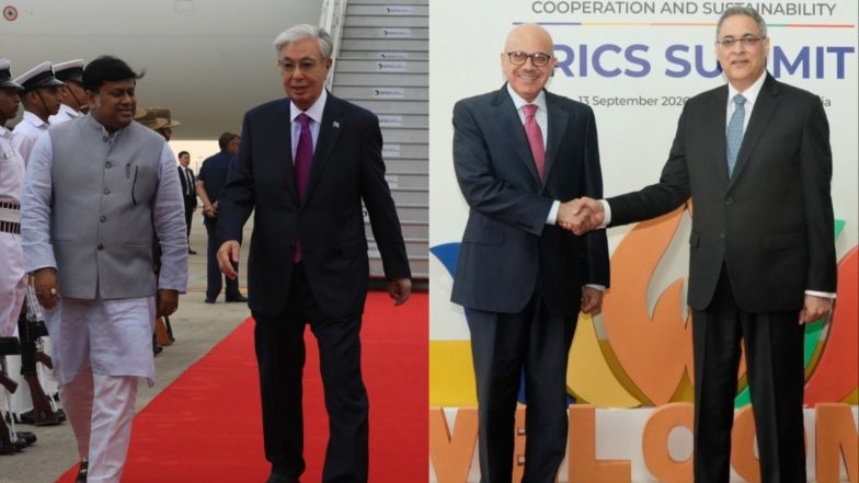 World News | Kazakh President Tokayev, Bahrain's Foreign Minister Al Zayani Arrive in India for 18th BRICS Summit
