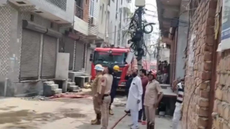 India News | New Delhi: Six Injured Amid Panic as Fire Engulfs Sporting Gear Factory