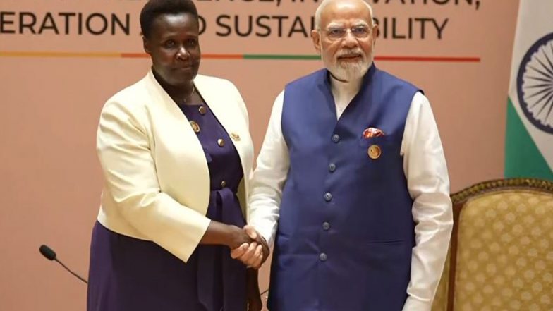 World News | PM Modi Holds Bilateral with Uganda Vice President Jessica Alupo on BRICS Sidelines in New Delhi 