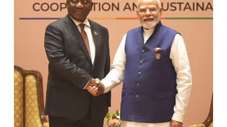 World News | BRICS Summit: PM Modi Holds Bilateral Meeting with South African President Cyril Ramaphosa in New Delhi
