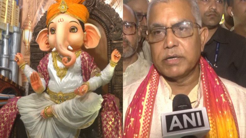 Entertainment News | ‘Parivartan’ Theme Takes Centre Stage at Kolkata's Ganesh Chaturthi Celebrations, Minister Dilip Ghosh Unveils