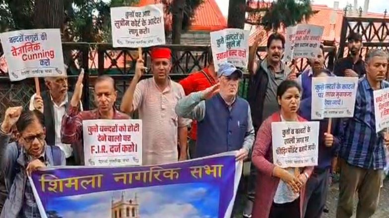 India News | Shimla Citizens' Body Protests over Monkey, Langur and Dog Menace; Seeks Rs 5 Lakh Compensation for Woman Killed After Animal Attack