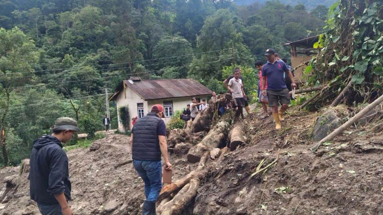 India News | 28 Houses Evacuated in Sikkim’s Rimbi After Fresh Landslide Activity; Relief Operations Underway