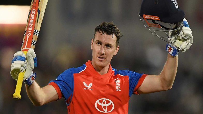 Sports News | England Skipper Harry Brook Continues Scorching Run at Number 3 in T20Is, Joins Buttler in Elite List