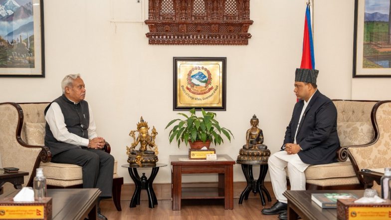World News | Indian Envoy Naveen Srivastava Makes Farewell Call on Nepal FM Khanal